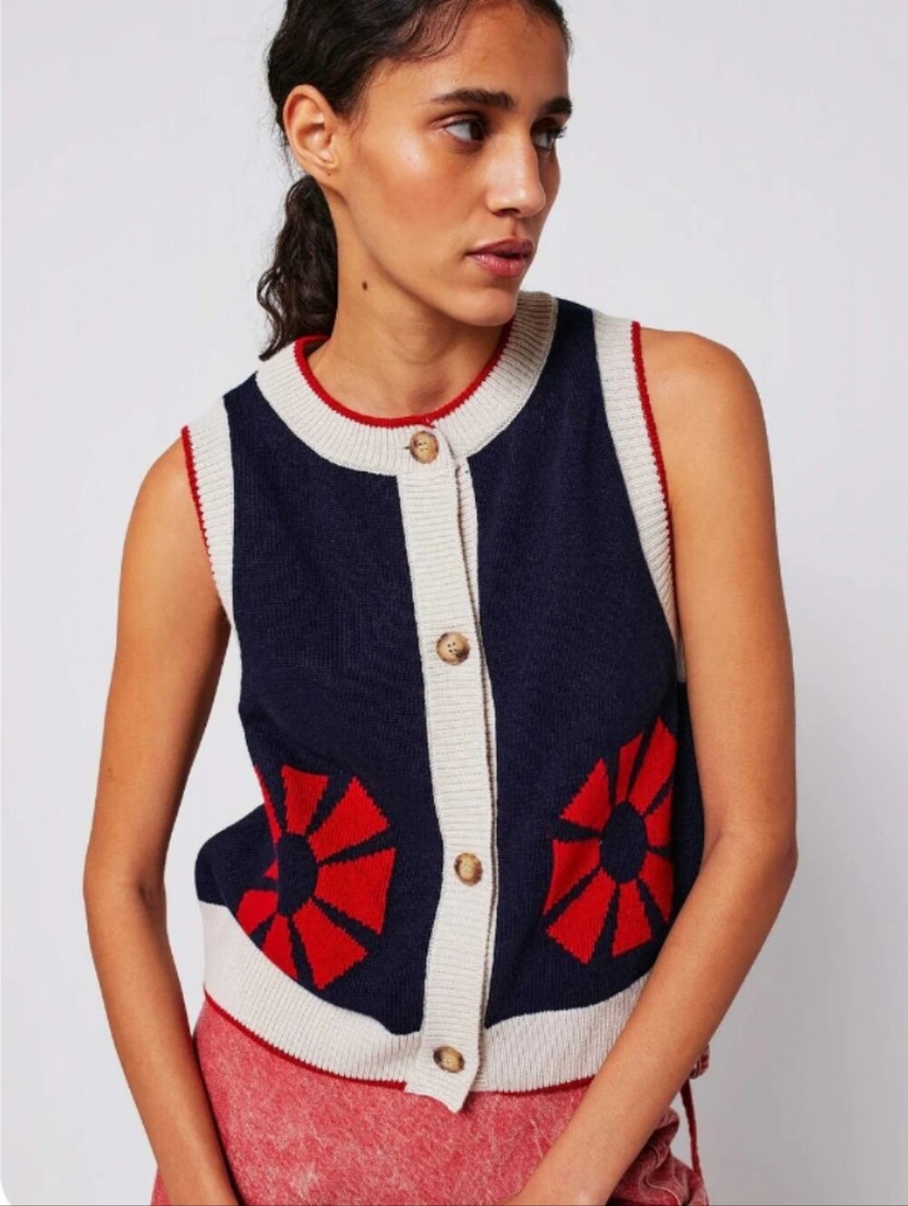 Bobo Choses Flower Knitted Sweater Vest XL